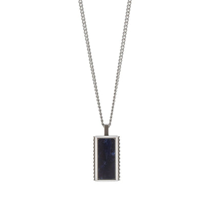 Hatton Gemstone Necklace Silver/Sodalite Adjustable 60 - 70cm/24 - 28' - STEEL & BARNETT
