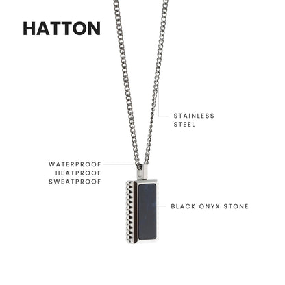 Hatton Gemstone Necklace Silver/Sodalite Adjustable 60 - 70cm/24 - 28' - STEEL & BARNETT