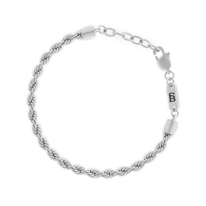 Helix 4mm Chain Bracelet Silver Adjustable - STEEL & BARNETT