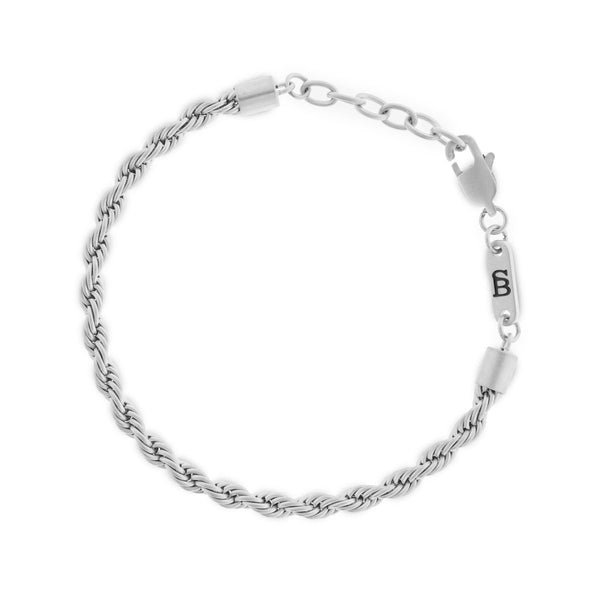 Helix 4mm Chain Bracelet Silver Adjustable – STEEL & BARNETT