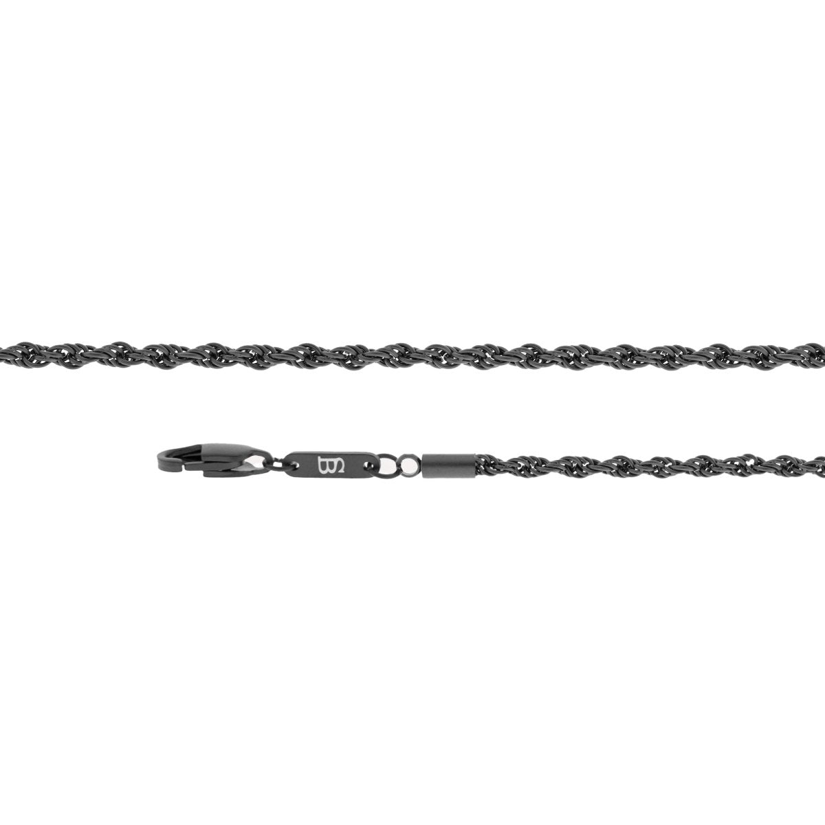 Black Stainless Steel Twisted Rope Chain Necklace