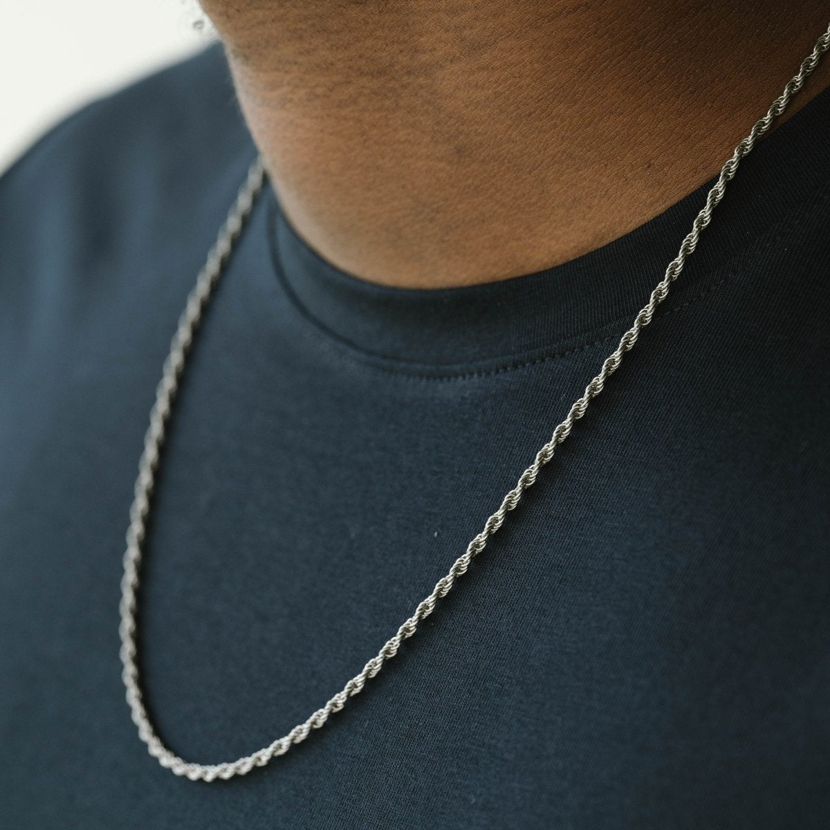 Helix Chain Necklace Silver Adjustable 50 - 60cm/20 - 24' - STEEL & BARNETT