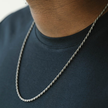 Helix Chain Necklace Silver Adjustable 50 - 60cm/20 - 24' - STEEL & BARNETT
