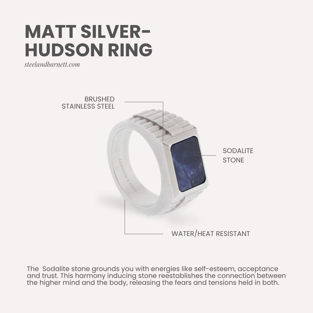 Hudson Ring met Edelsteen Zilver/Sodaliet