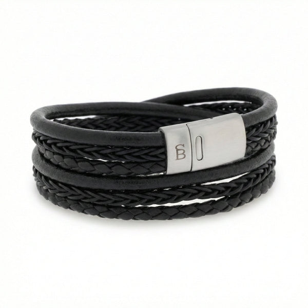 Bonacci Leather Bracelet Black
