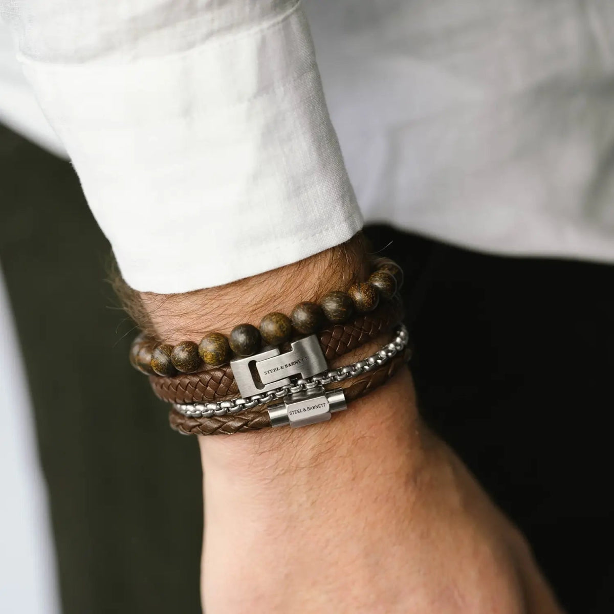 Leather Bracelet Archie Brown - STEEL & BARNETT