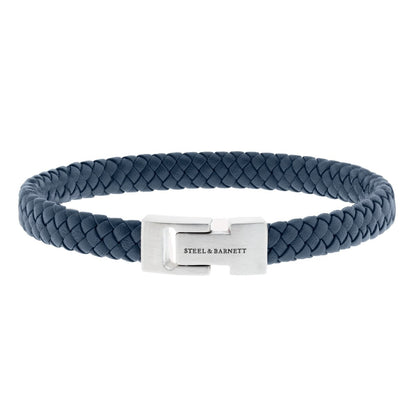 Leather Bracelet Archie Jeans Blue - STEEL & BARNETT
