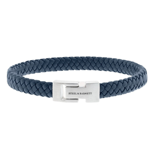 Leather Bracelet Archie Jeans Blue - STEEL & BARNETT