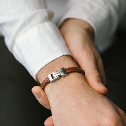 Leather Bracelet Archie Peanut - STEEL & BARNETT