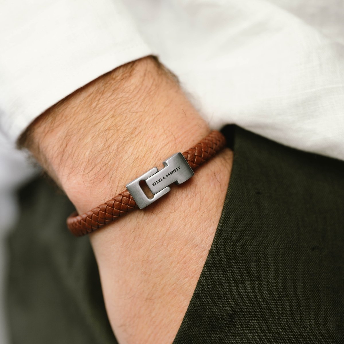 Leather Bracelet Archie Peanut - STEEL & BARNETT
