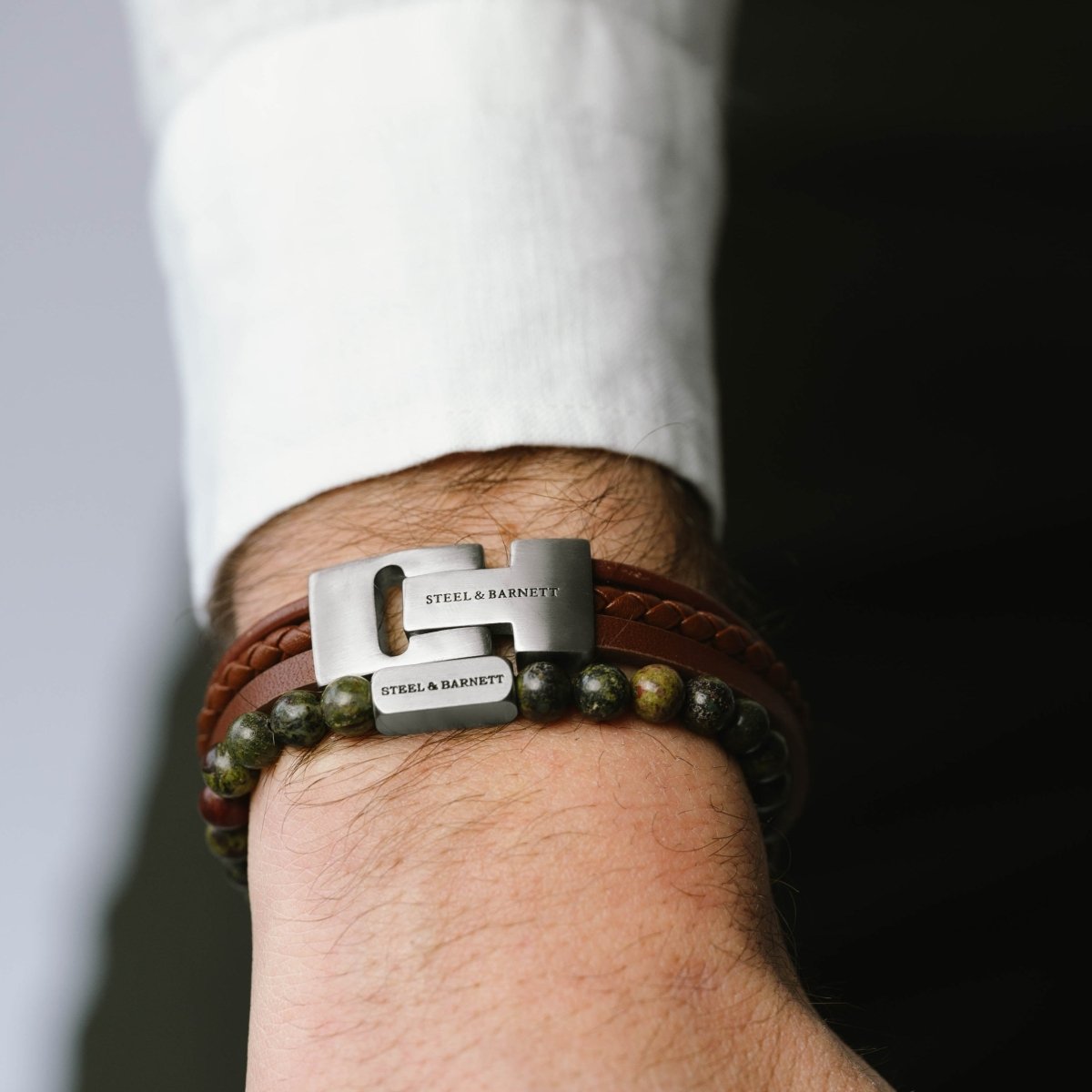 Leather Bracelet Casual Cole Peanut - STEEL & BARNETT