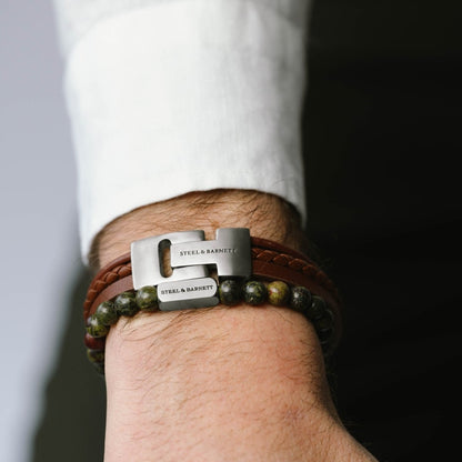 Leather Bracelet Casual Cole Peanut - STEEL & BARNETT