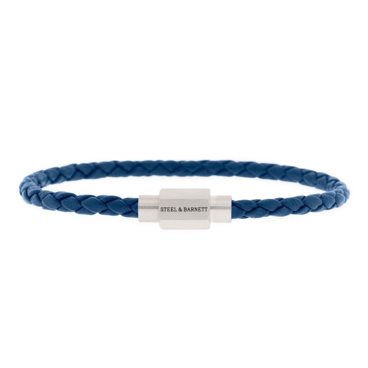 Luke Landon Nappa Leather Bracelet Blue - STEEL & BARNETT