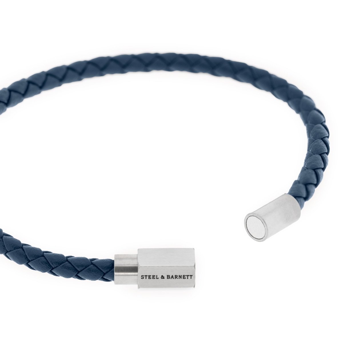 Luke Landon Nappa Leather Bracelet Blue - STEEL & BARNETT