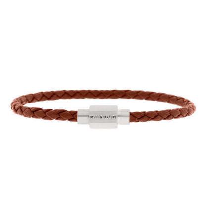 Luke Landon Nappa Leather Bracelet Peanut - STEEL & BARNETT