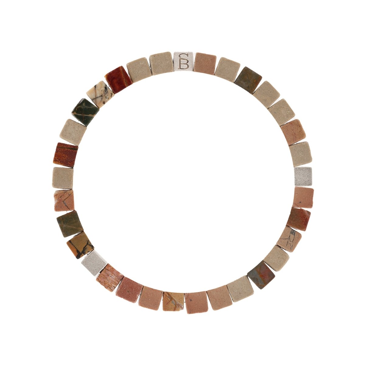 Cherry Creek Jasper Cube Gemstone Bead Bracelet