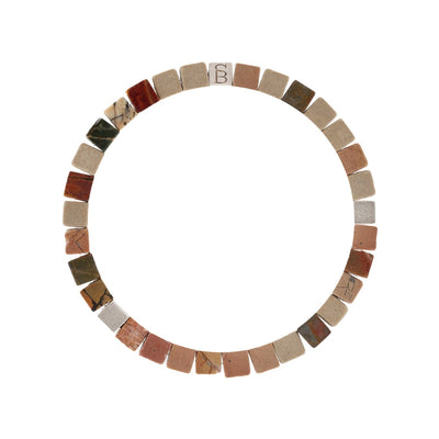 Cherry Creek Jasper Cube Gemstone Bead Bracelet