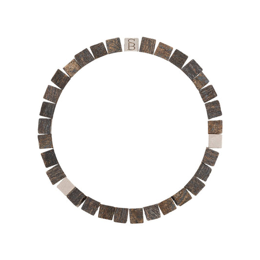 Memphis Cube Gemstone Bracelet Matt Bronzite - STEEL & BARNETT