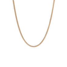 Thin 18K Plated Gold Stainless Steel Curb Chain Necklace