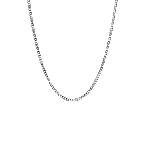 Thin Stainless Steel Curb Chain Necklace