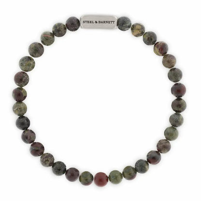 Natural Ned 6mm Round Gemstone Bracelet Dragon Blood - STEEL & BARNETT