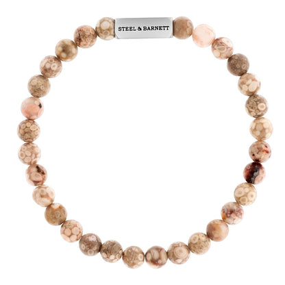 Natural Ned 6mm Round Gemstone Bracelet Maifanite - STEEL & BARNETT