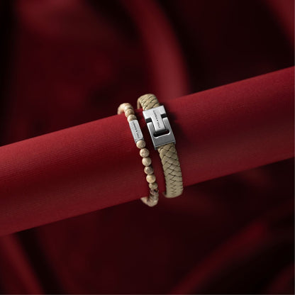 Natural Ned 6mm Round Gemstone Bracelet Maifanite - STEEL & BARNETT