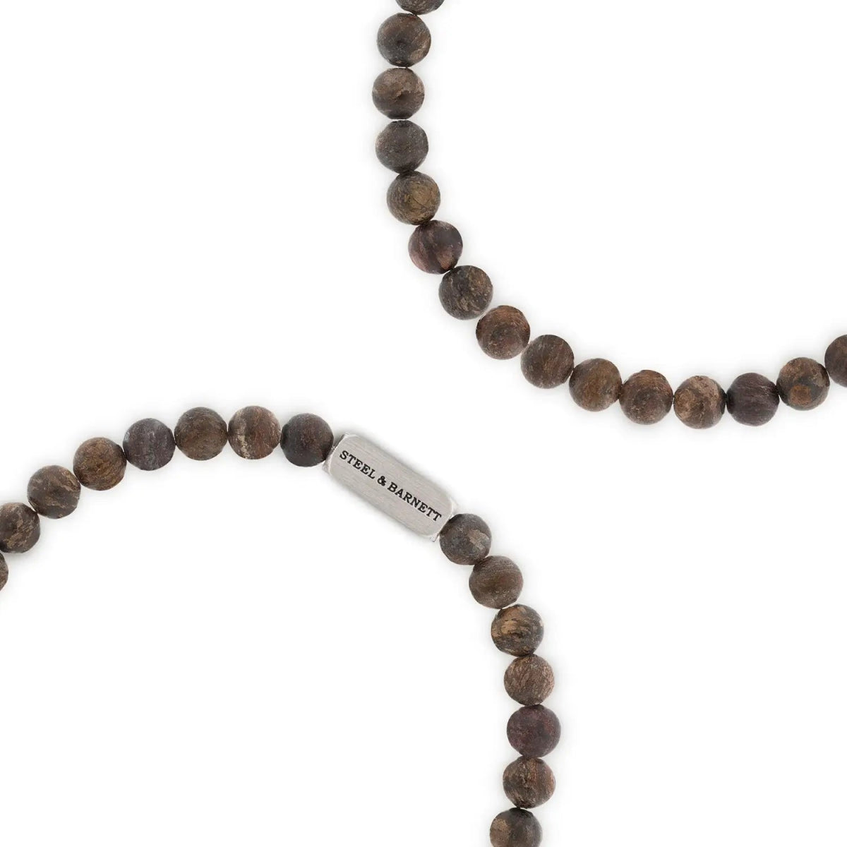 Natural Ned 6mm Round Gemstone Bracelet Matt Bronzite - STEEL & BARNETT