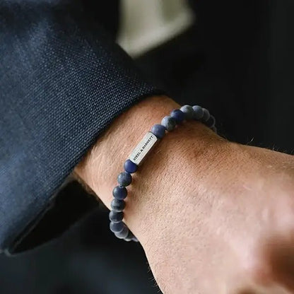 Natural Ned 6mm Round Gemstone Bracelet Matt Sodalite - STEEL & BARNETT