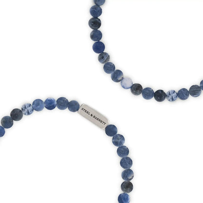 Natural Ned 6mm Round Gemstone Bracelet Matt Sodalite - STEEL & BARNETT