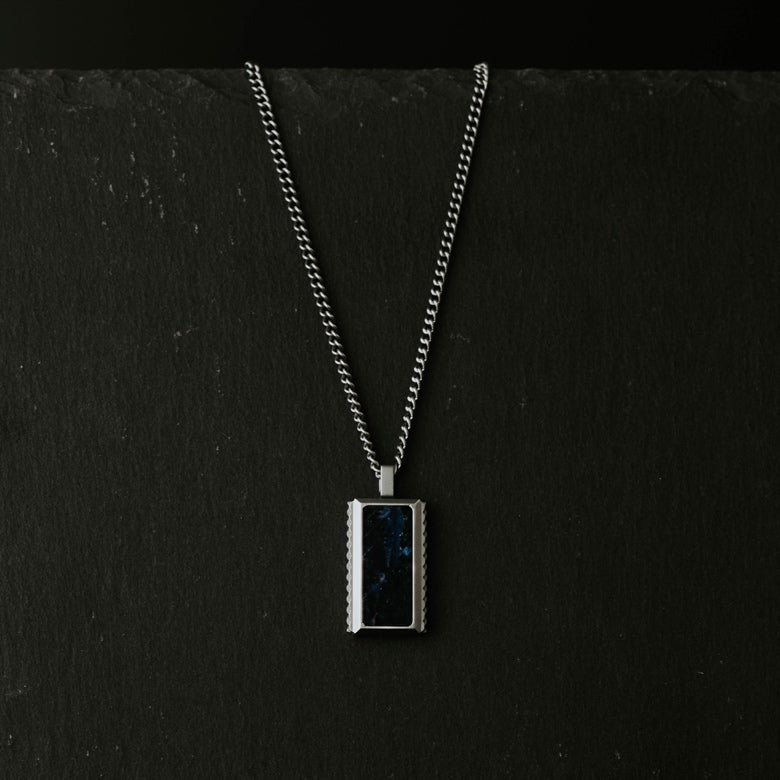 Hatton Gemstone Necklace Silver/Sodalite Adjustable 60-70cm/24-28'