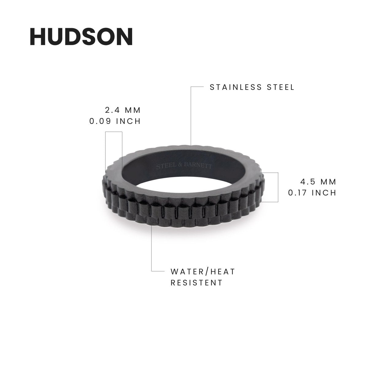 black watch-style ring for men