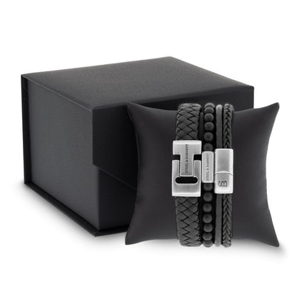Premium Bracelet Set Black - STEEL & BARNETT