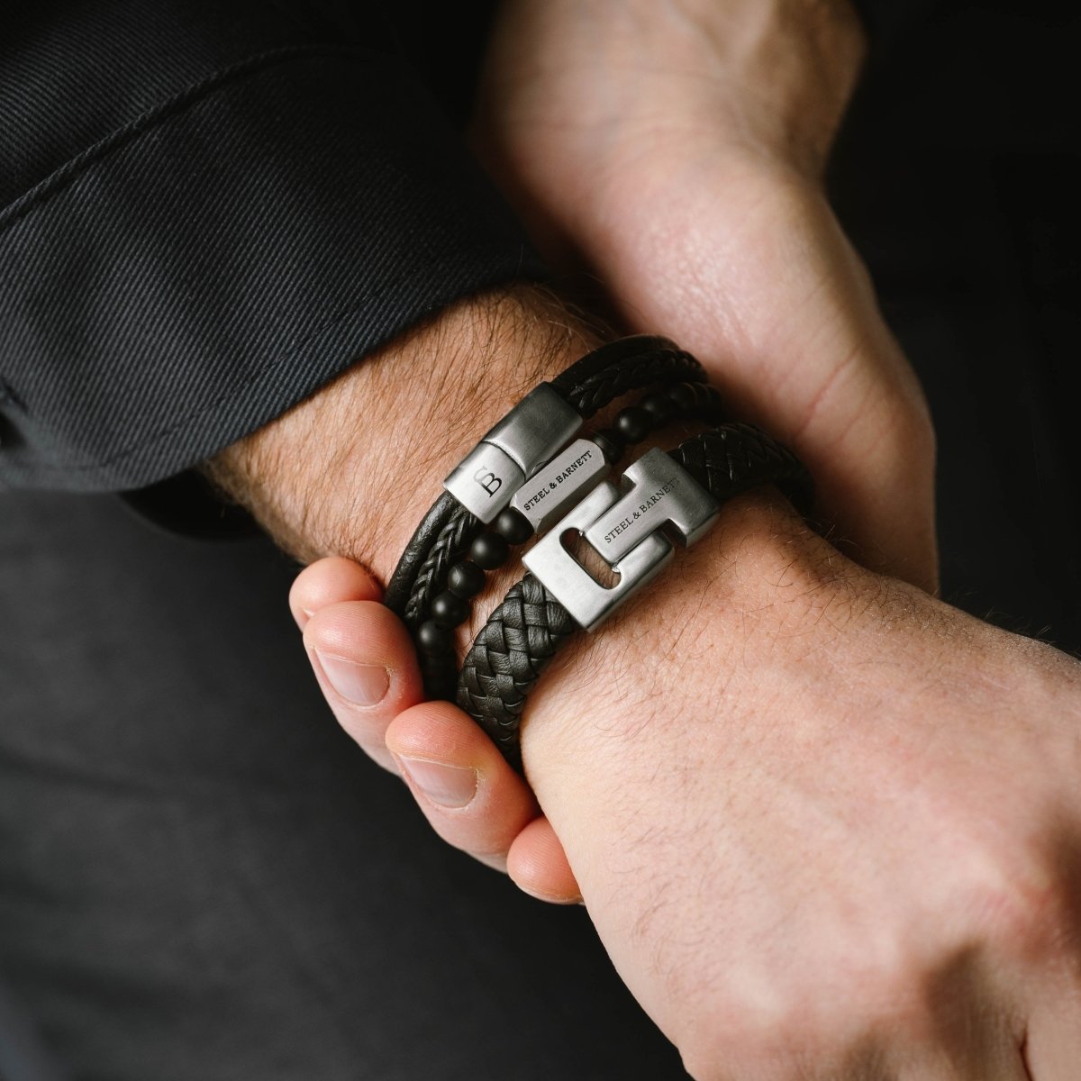 Premium Bracelet Set Black - STEEL & BARNETT