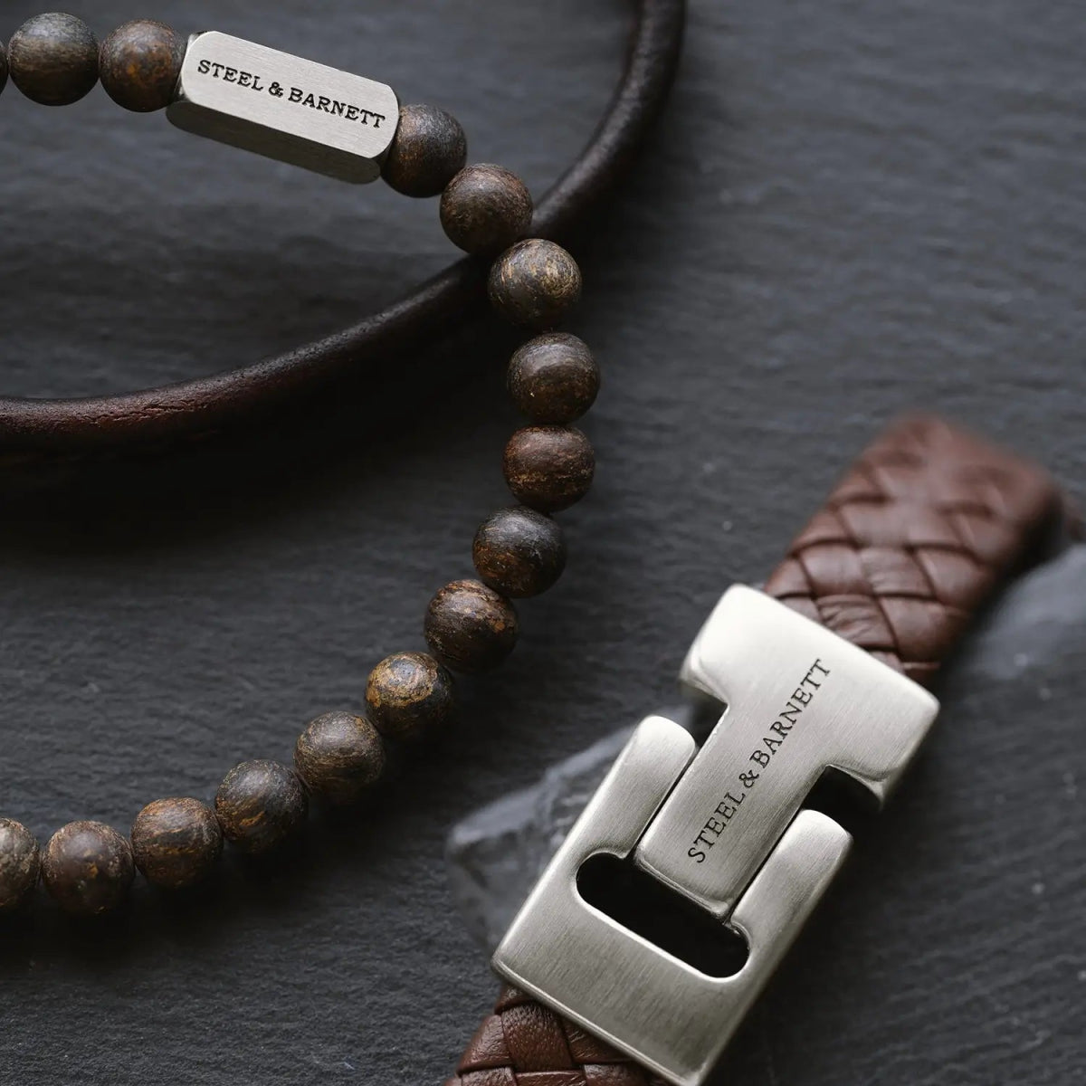 Premium Bracelet Set Brown - STEEL & BARNETT