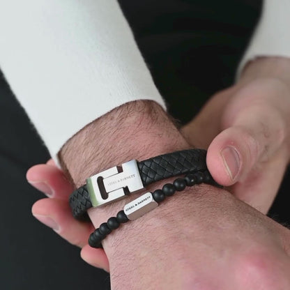 Natural Ned 6mm Round Gemstone Bracelet Black Onyx