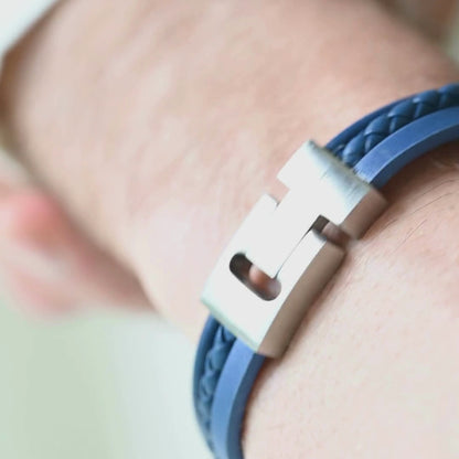 Leather Bracelet Casual Cole Blue