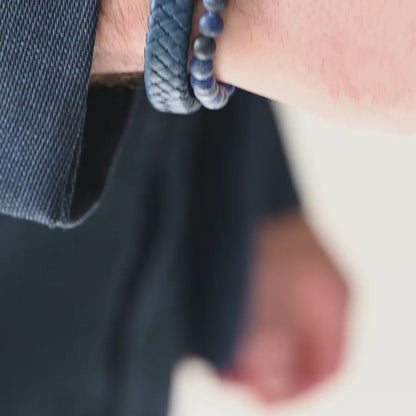 Harrison Nappa Leather Bracelet Blue