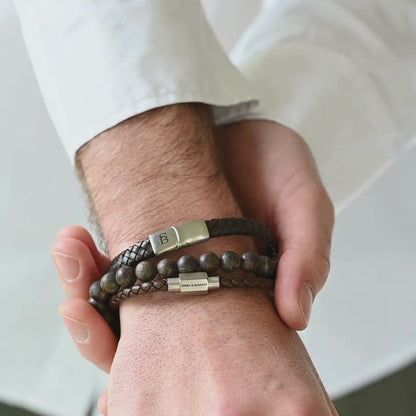 Luke Landon Armband Bruin met Nappaleer