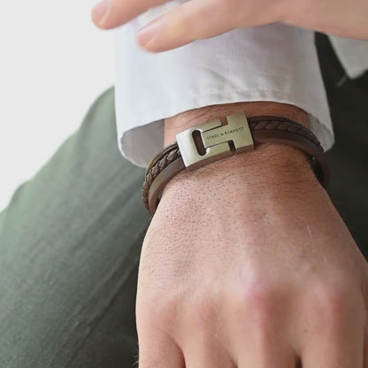 Leather Bracelet Casual Cole Brown