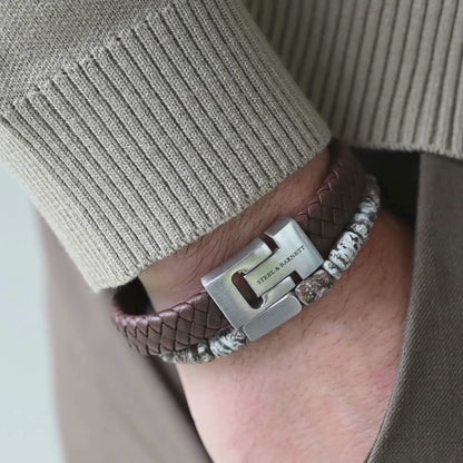 Harrison Nappa Leather Bracelet Brown