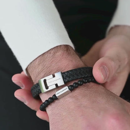 Harrison Nappa Leather Bracelet Black