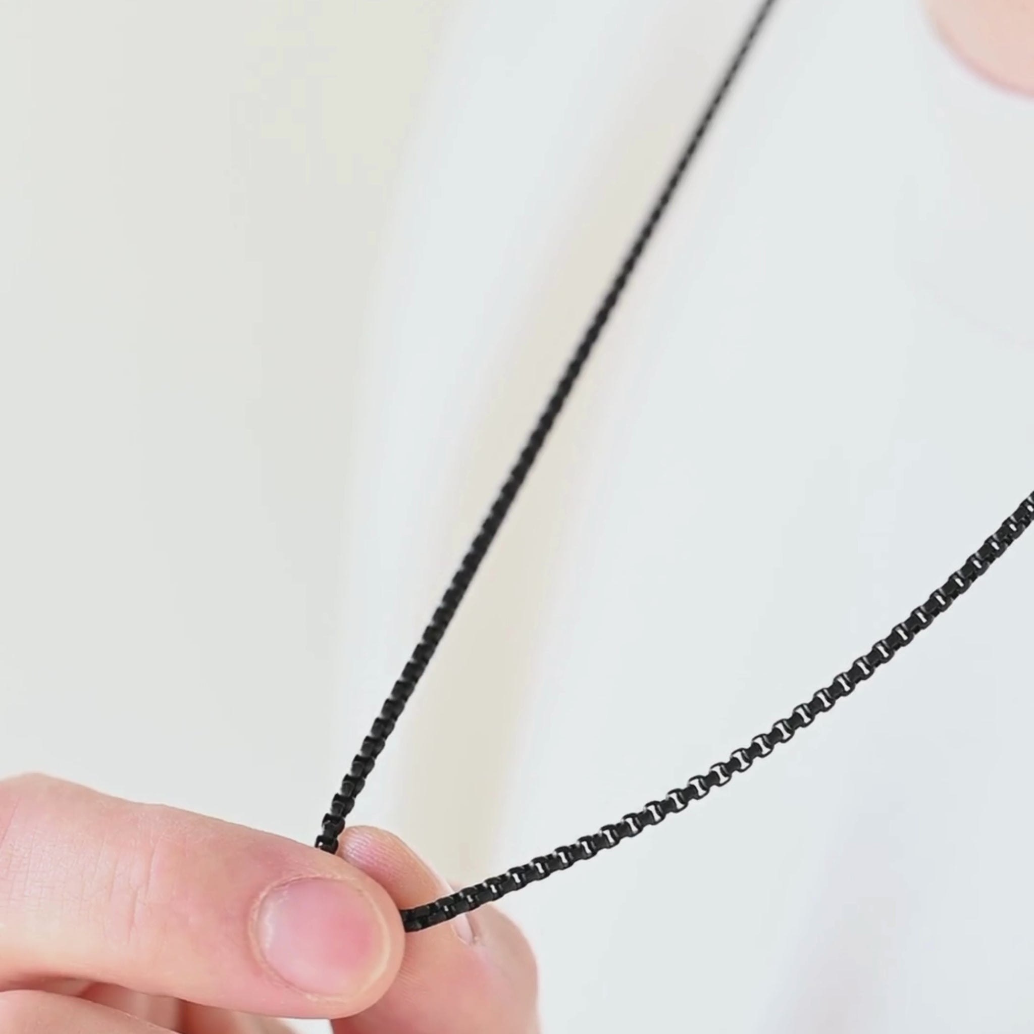 Stainless Steel Black Box Chain Necklace