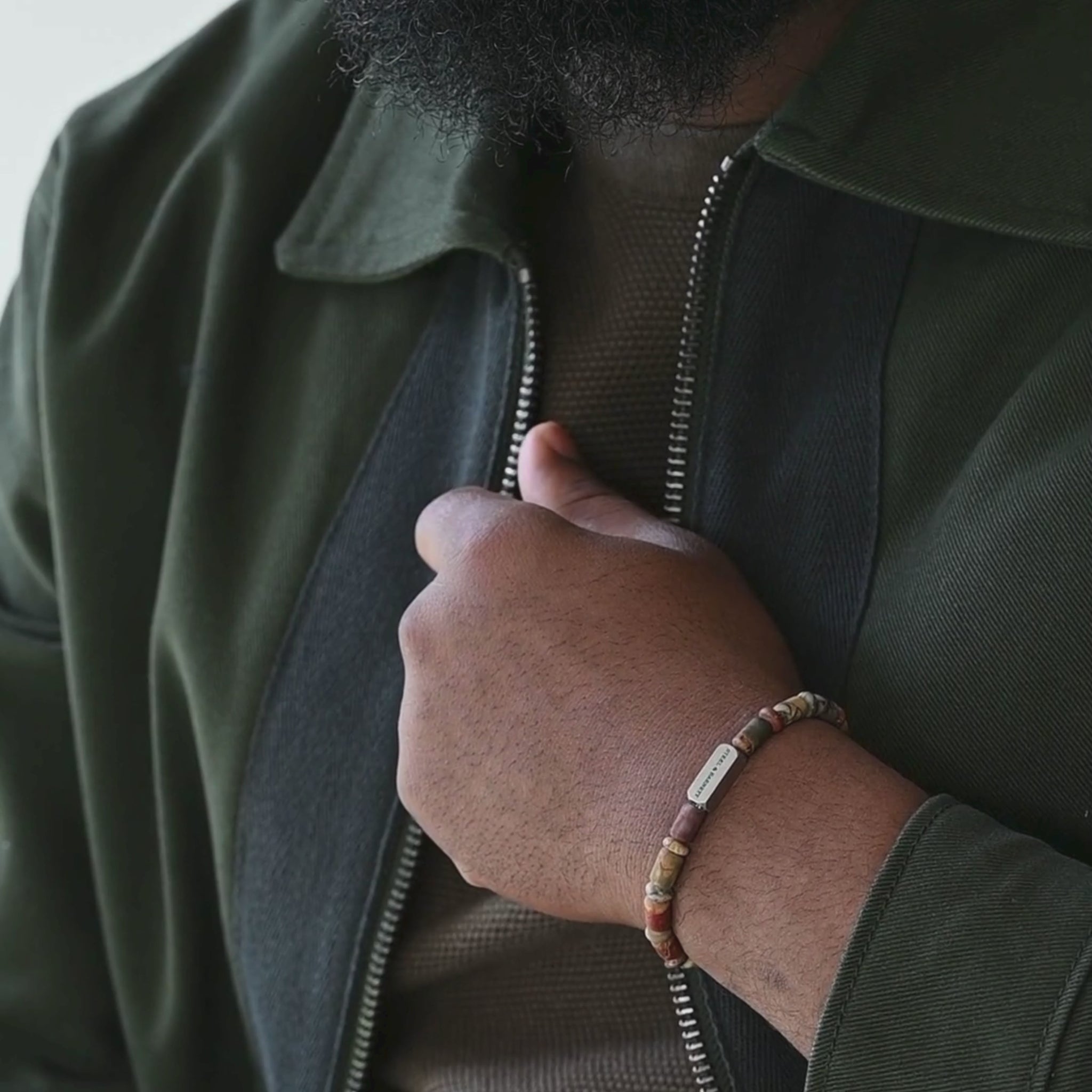 boho cherry creek jasper beaded barrel bracelet