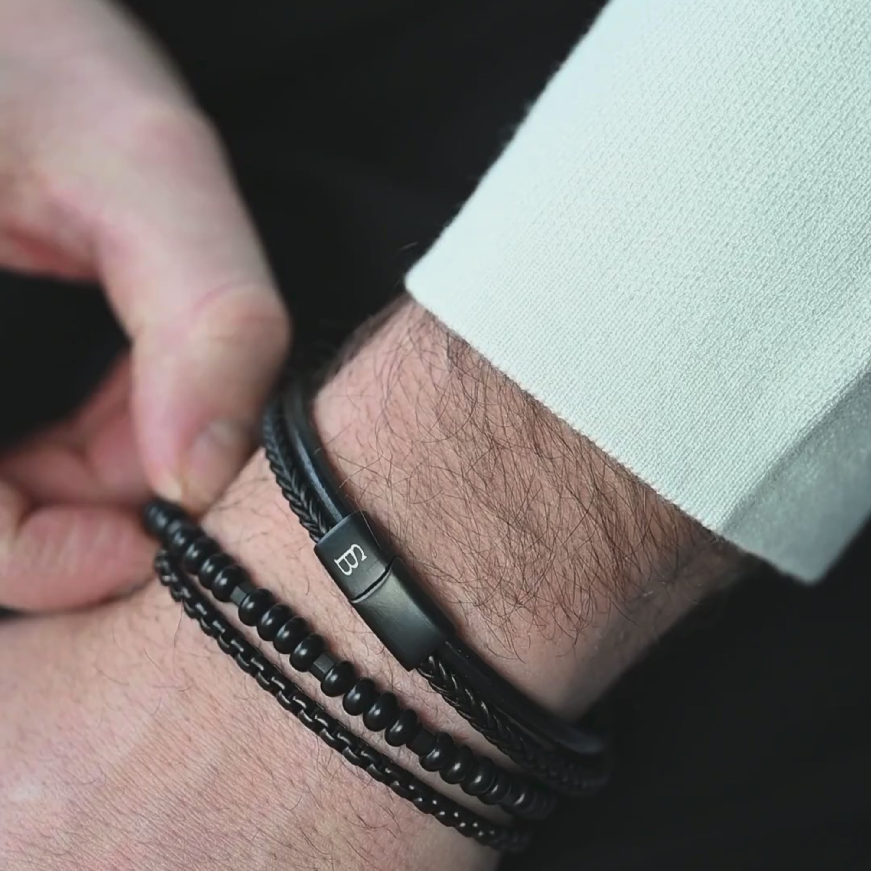 Black Edition Gemstone Bracelet Cyrus Adjustable