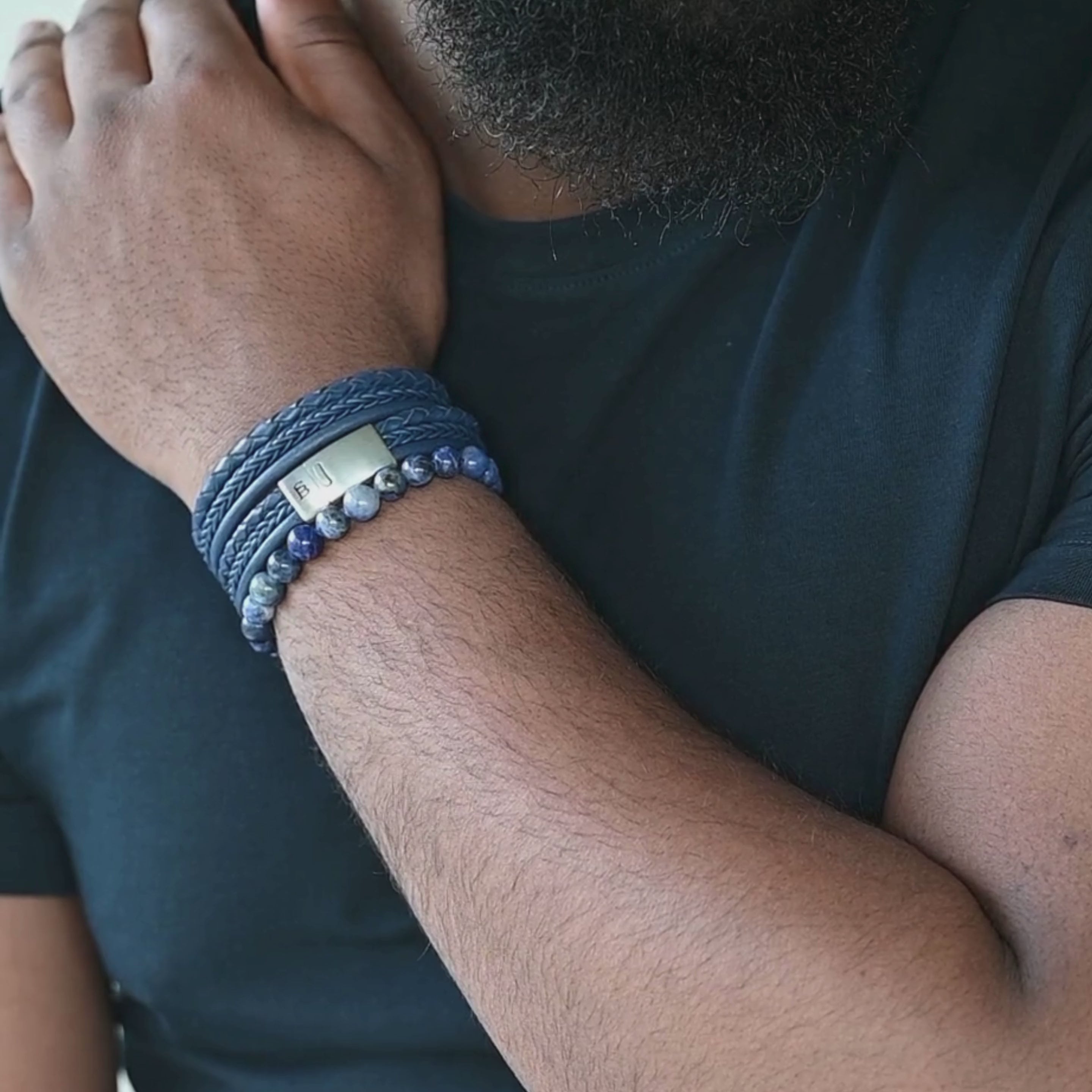 mens sodalite gemstone 8mm round bead bracelet