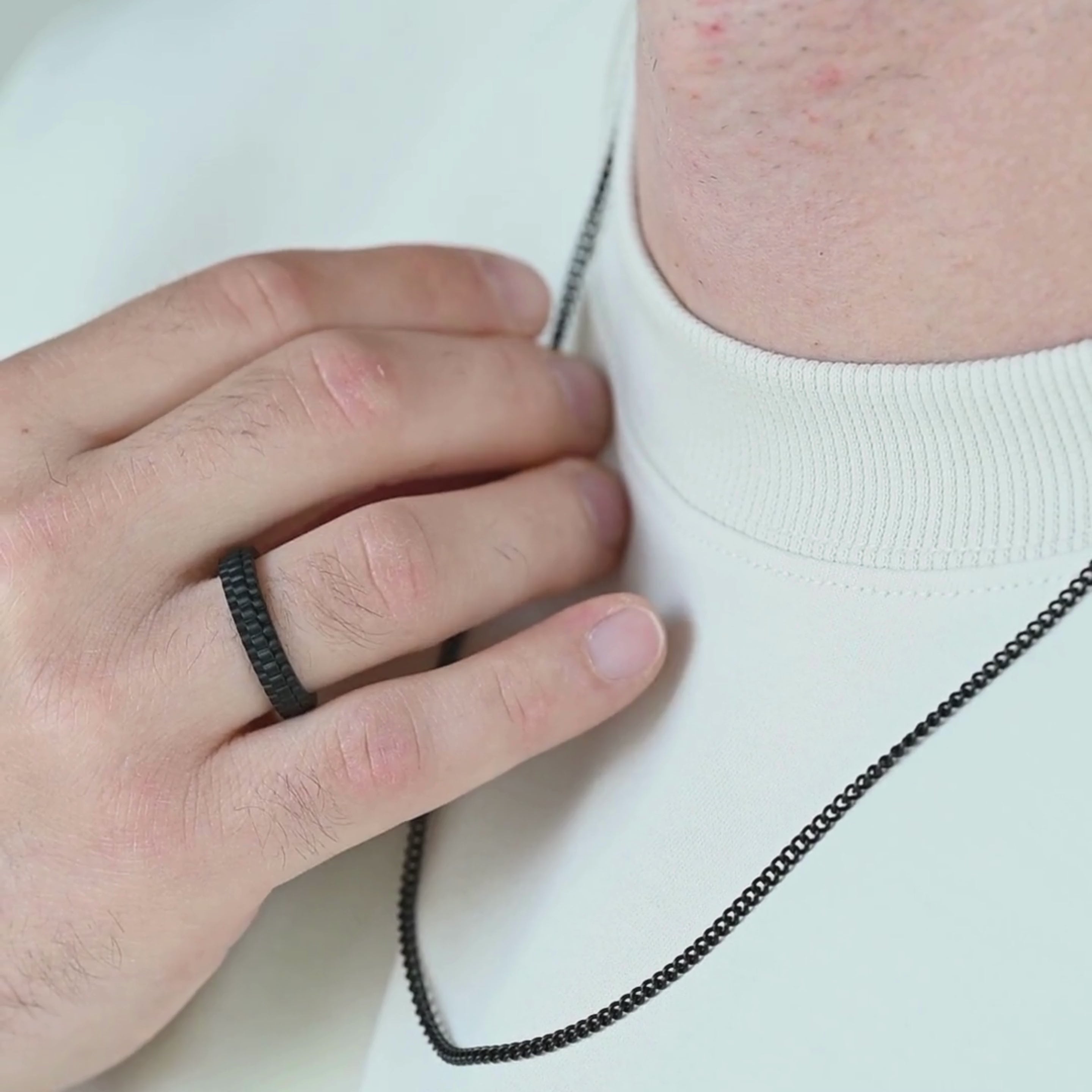 Thin black ring deals