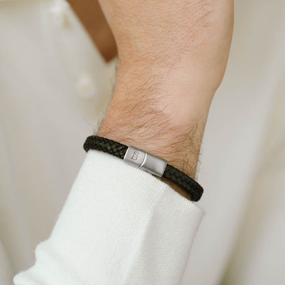 Riley Leather Bracelet Black - STEEL & BARNETT