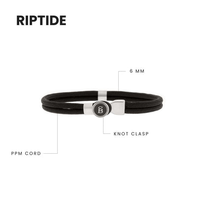Riptide Rope Bracelet Black/Silver - STEEL & BARNETT