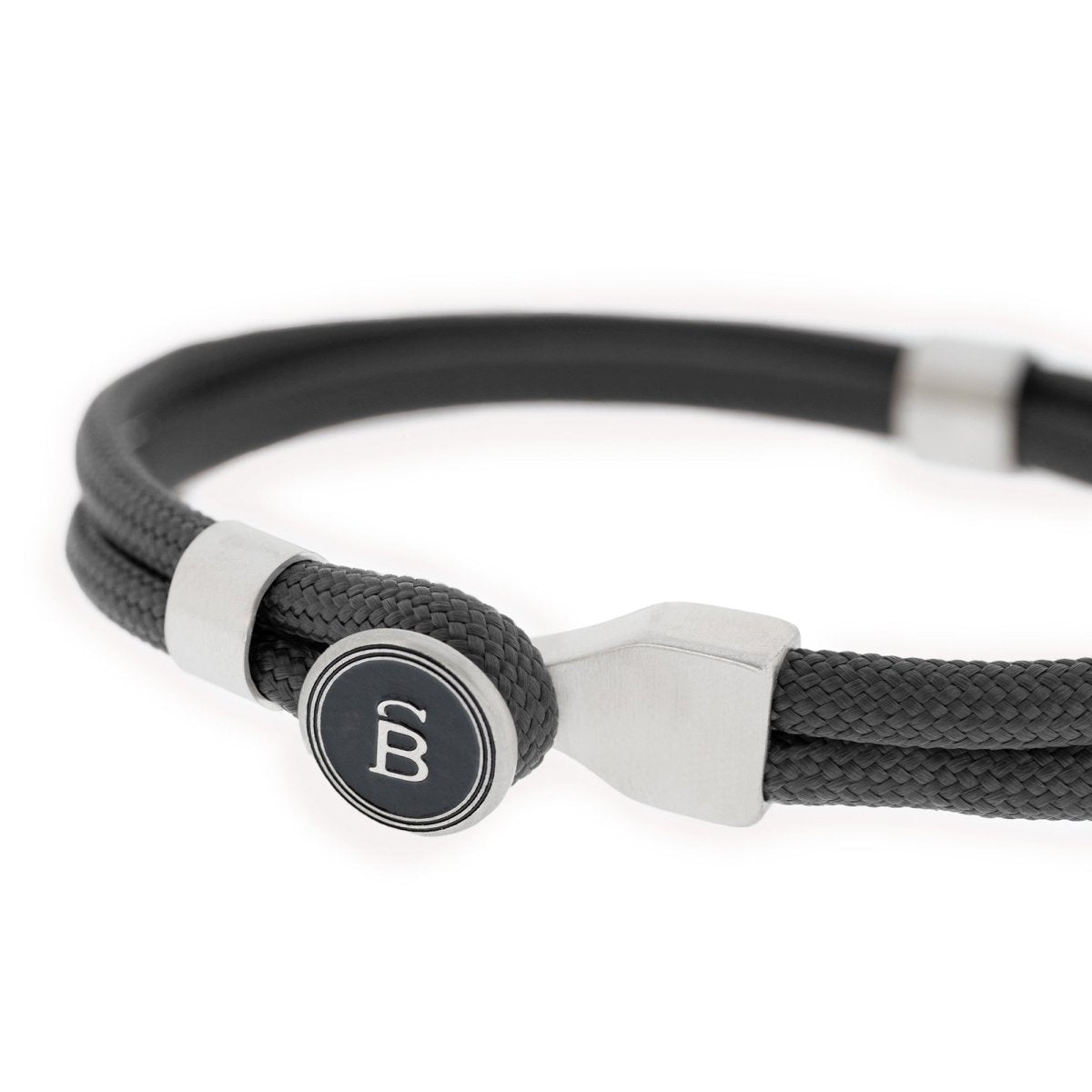 Riptide Rope Bracelet Black/Silver - STEEL & BARNETT